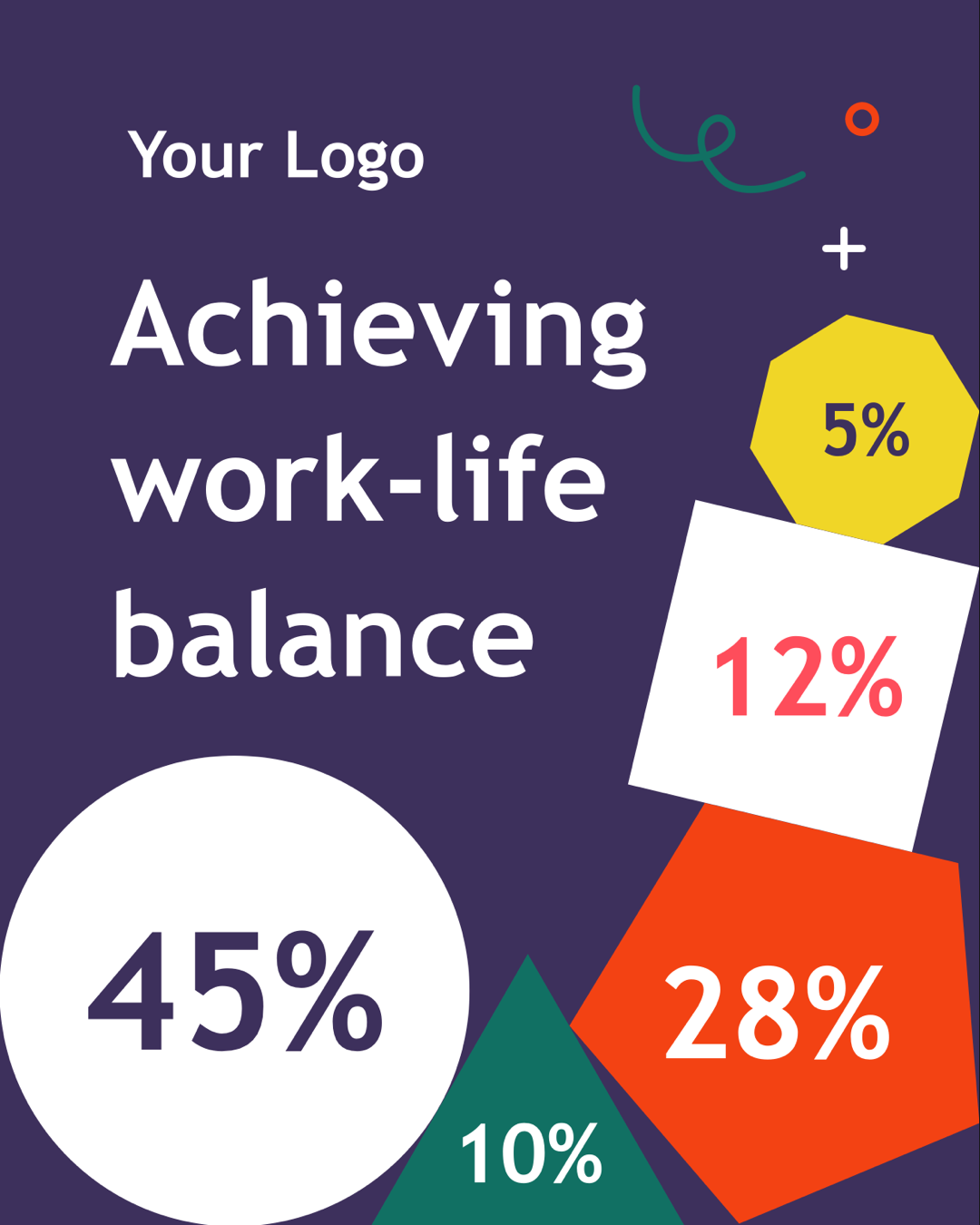 Corporate infographics, percent visualization, statistics