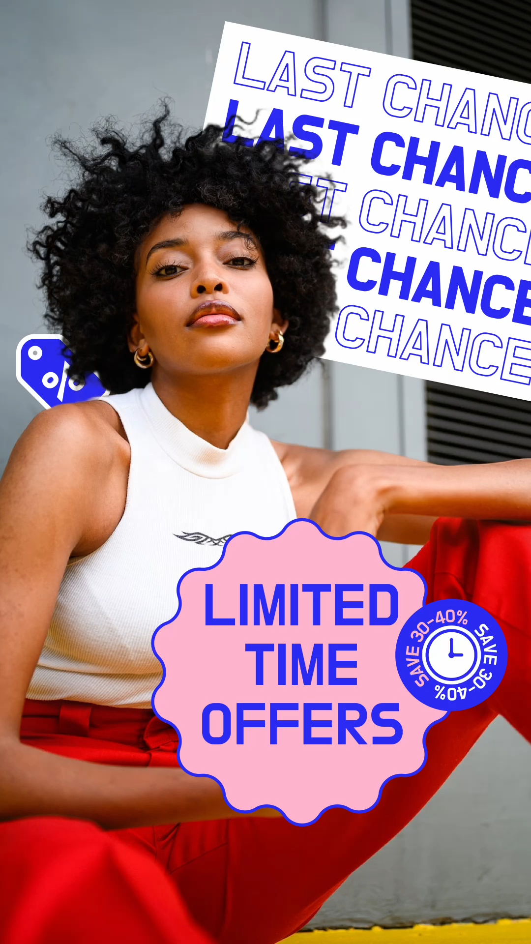 Animated stickers, limited offer visuals, timer template