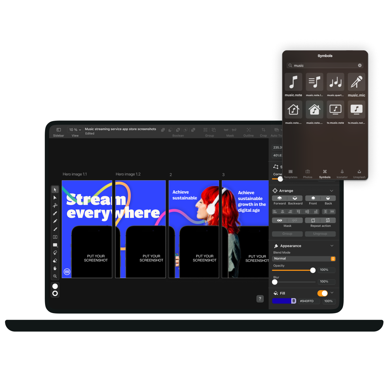 blue graphic design in mac