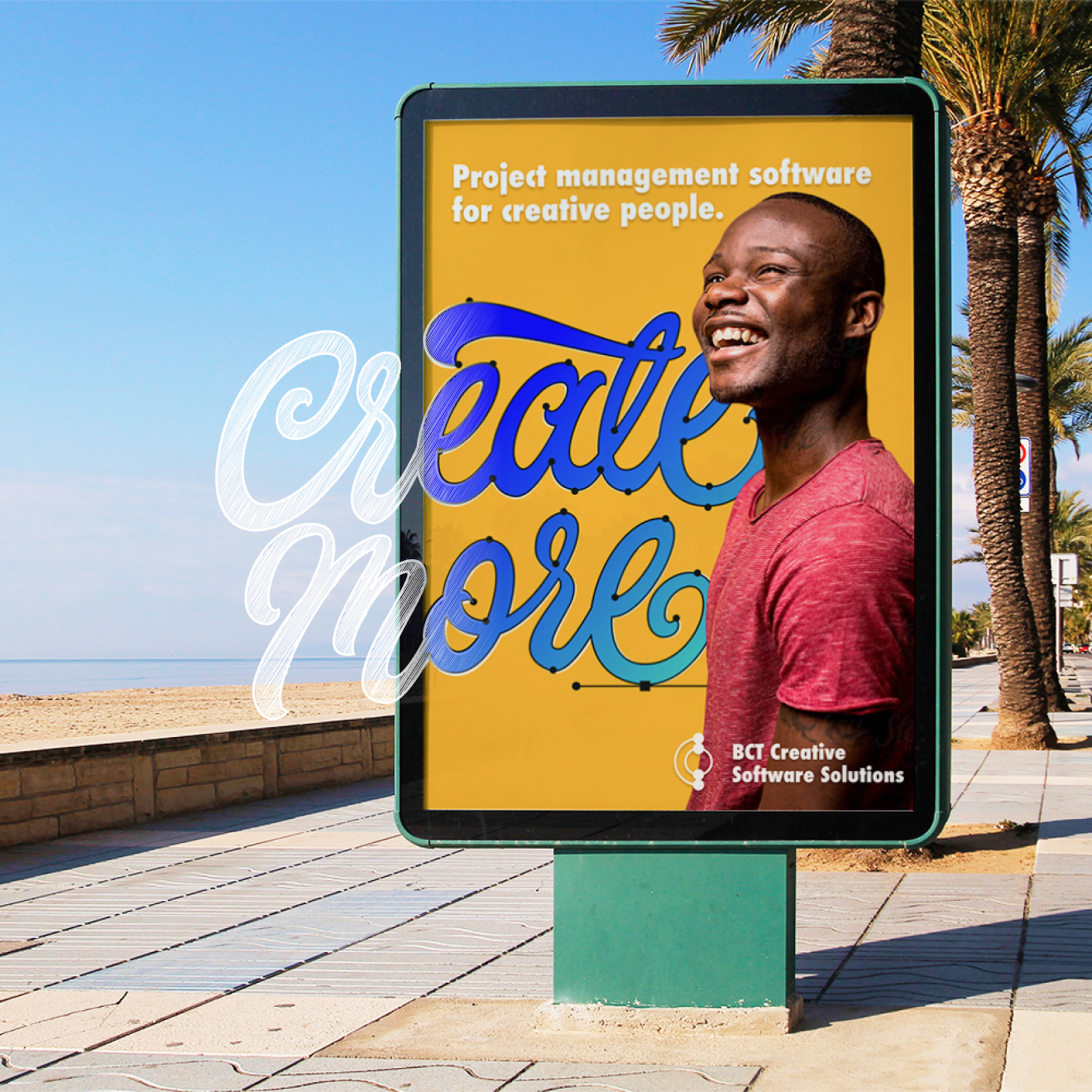 beach billboard design mockup