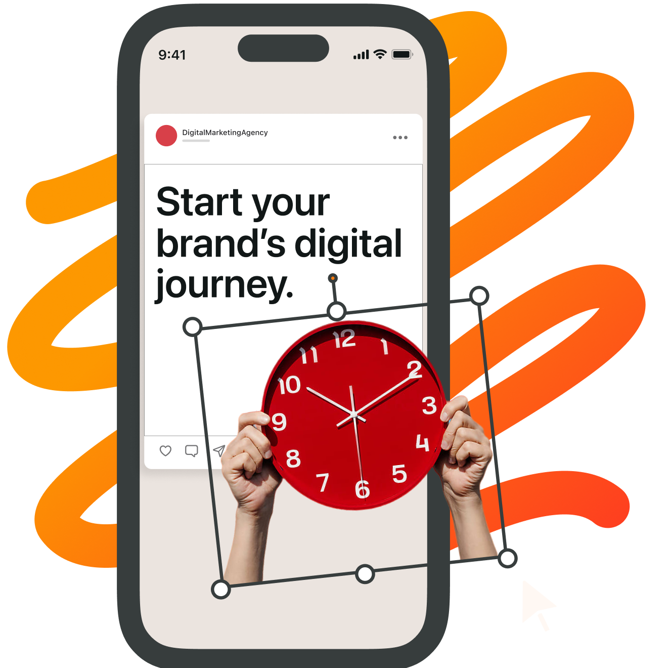 iphone graphic design red clock