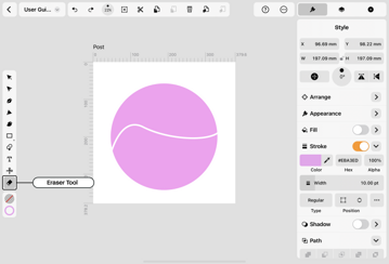 Eraser Tool activation