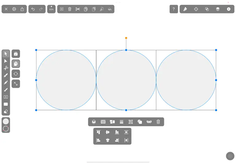 Three circles white page