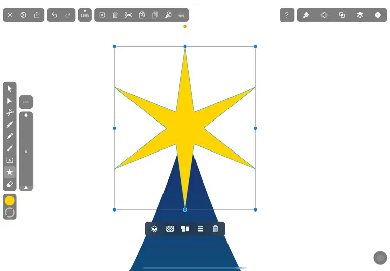 Drawing a star shape in Vectornator